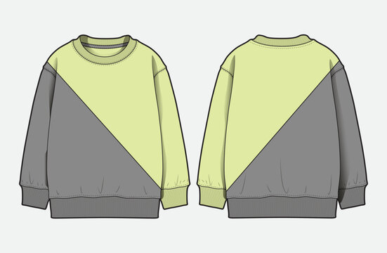 Modern Menswear Sweatshirts with Colorblock Cut and Sew Details