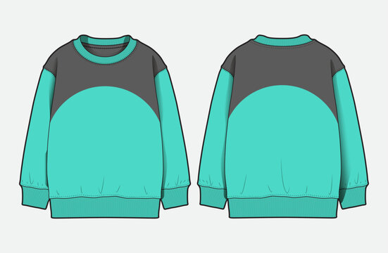 Modern Menswear Sweatshirts with Colorblock Cut and Sew Details