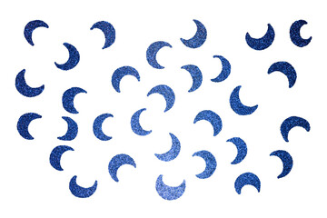 Moon crescent blue glitter pattern © Lingporntip