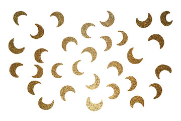 Moon crescent gold glitter pattern © Lingporntip