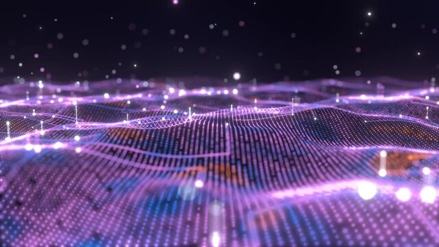 Tech digital flow wave bg able to loop endless 4k