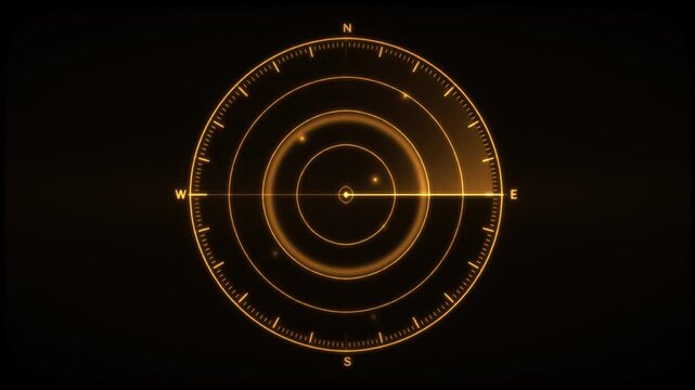 Vintage amber CRT sonar screen loop with pings and echo returns