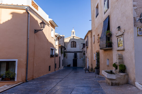 The Chapel of San Roque in one of the streets of the historic centre of Biar, in Alicante (Spain)
