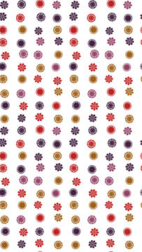 Seamless pattern of stylized floral motifs