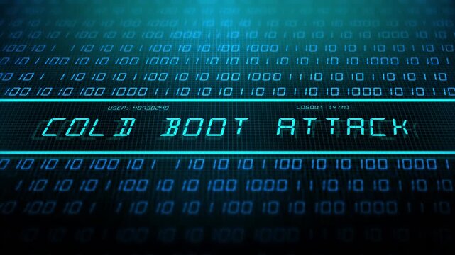  Binary Data Scrolling with IT Software Text Concept - Cold Boot Attack