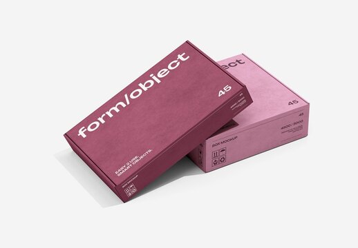 Leaning Flat Boxes Mockup For Branding And Packaging Design
