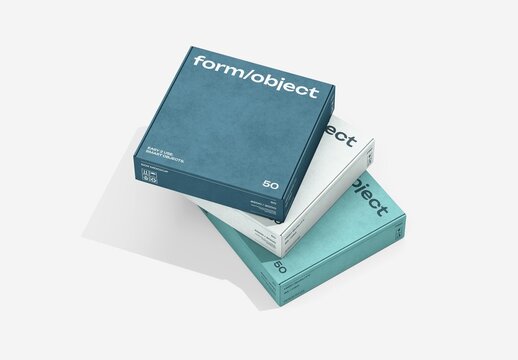 Spiral Flat Boxes Stack Mockup For Branding And Packaging Design