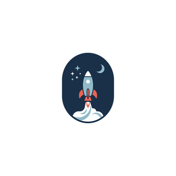 Rocket logo icon design template vector illustration