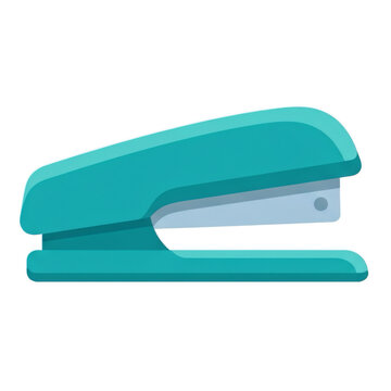 Cute teal stapler office supply flat vector illustration