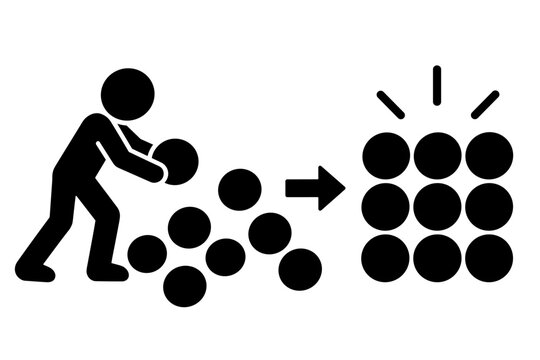 From Chaos to Clarity with Stick Figure Organizing Scattered Circles