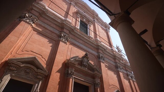 View of Metropolitan Cathedral of St Peter on a sunny day, Bologna, Emilia-Romagna, Italy