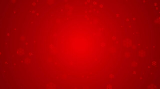 White snowflake overlay layer on red background, snowflakes bokeh and snowfall for Christmas and holiday