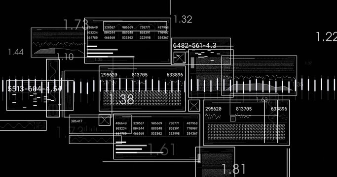Displaying overlapping panels centered with horizontal waveform ticks, numeric readouts and links