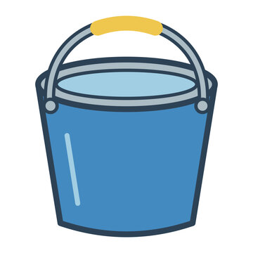 Cleaning bucket, isolated vector icon