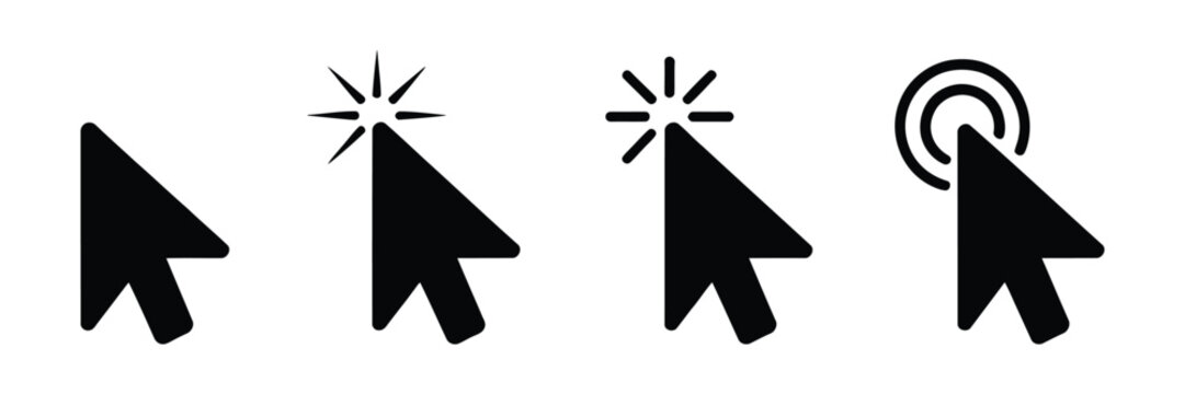 Computer mouse click icon with cursor symbol for digital interaction design