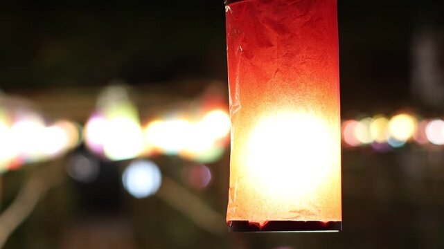 lights lantern in motion Luang Prabang Laos