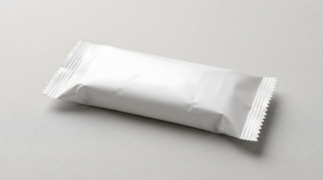 White blank flow pack packaging isolated on white background wrapped snack