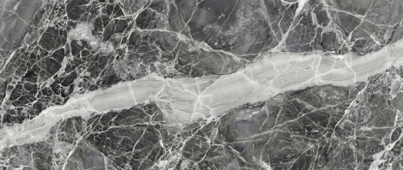 Dark gray marble surface featuring a bold white onyx band and dense fine white veins forming a striking natural stone pattern for luxury interiors © UmmeFarhatunnesa