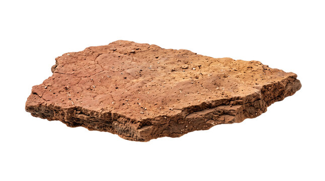 Dry cracked earth clod isolated on white isolated on transparent png