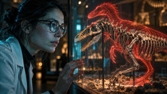 Futuristic Technology and Scientific Discovery with Glowing Networks and Cinematic Lighting