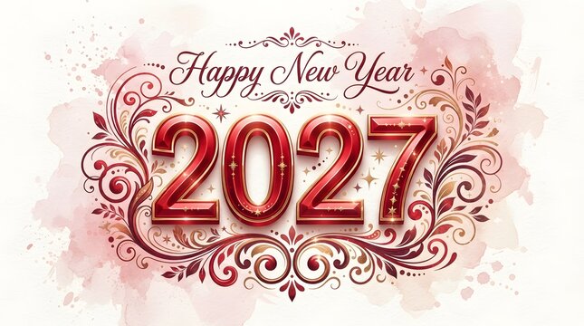 A joyous and festive greeting for the upcoming year of 2027 wishing everyone a merry christmas and a happy new year filled with peace love