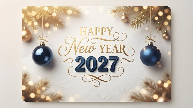 A festive and joyous greeting for the upcoming year of 2027 wishing everyone a merry christmas and a happy new year filled with peace love