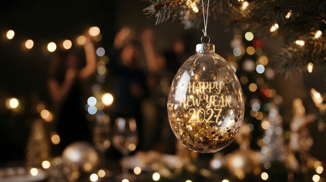 Celebrating the joyous occasion of christmas and the hopeful anticipation of a new year this image captures the warmth togetherness and sparkling lights that define