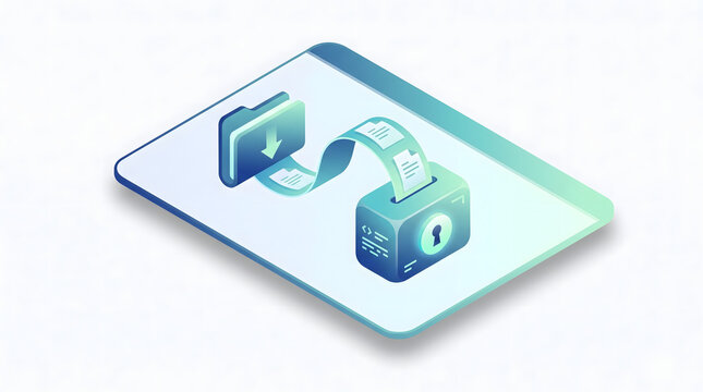 Digital receipt with secure lock icon on tablet screen