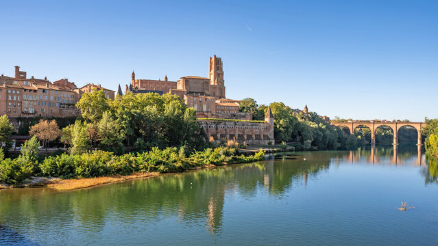 Albi, France - Panoramic view of the historic old town of Albi 