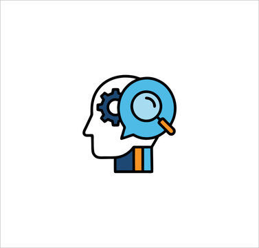 Human Mind Analysis and Logical Thinking Head Profile Icon