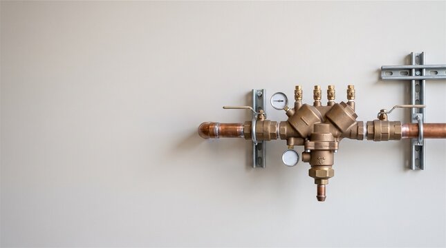 Backflow preventer valve on copper pipe system