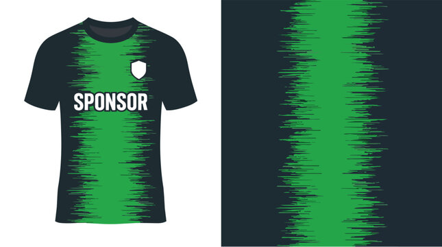 Sponsor T-shirt Graphic with Green Camo Pattern and Shield Logo