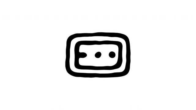 Electrical Outlet For Power Connection And Device Charging Doodle Animation. Wall Socket And Household Electricity Access. 4K Video Loopable Overlay Element.