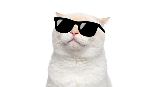 Cool Cat Wearing Stylish Black Sunglasses Looking Down