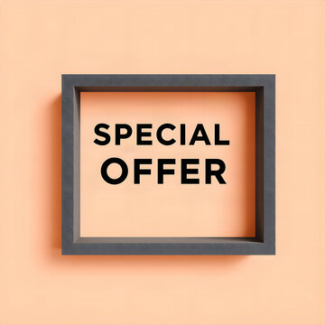Special Offer bold modern marketing banner on pastel peach background