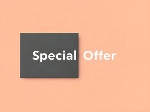 Special Offer bold modern marketing banner on pastel peach background
