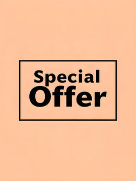 Special Offer bold modern marketing banner on pastel peach background