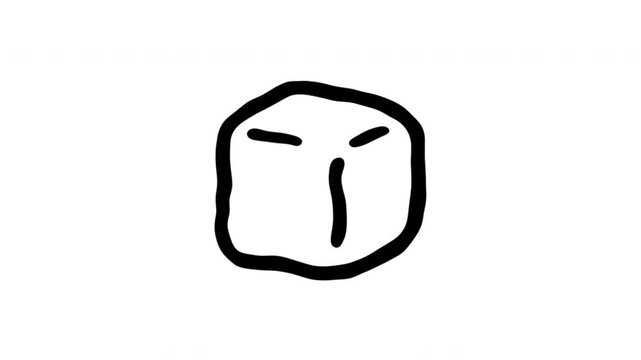 Confused Face For Uncertainty And Emotional Reactions Wiggle Doodle Animation With Alpha Channel. Puzzled Expression And User Feedback, Transparent Background. 4K Loop Hand Drawn Icon.