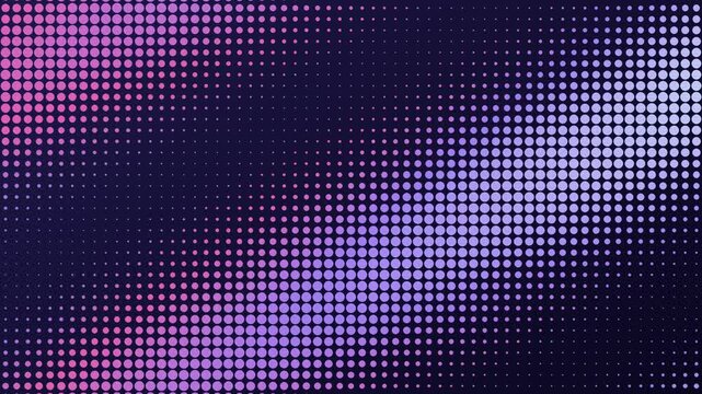 Pulsing halftone dot grid wave in indigo and violet, seamless looping Full HD motion graphics background for education, school and online learning presentations