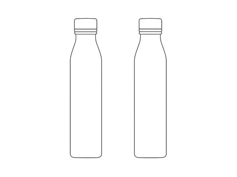 Two identical transparent plastic bottles with caps isolated on transparent background
