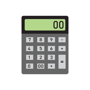 calculator icon in Gray color featuring numeric keypad, arithmetic operators, and memory buttons.
