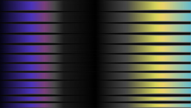 Abstract horizontal lines with vibrant purple and yellow gradient on dark background