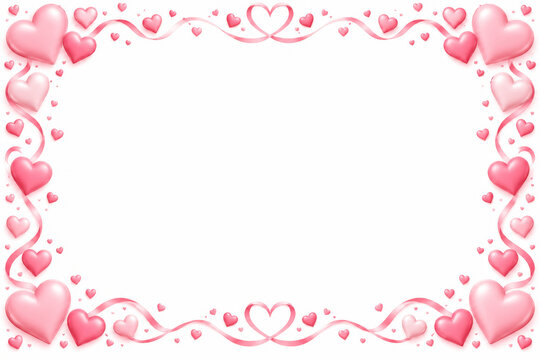 Pink heart frame mockup