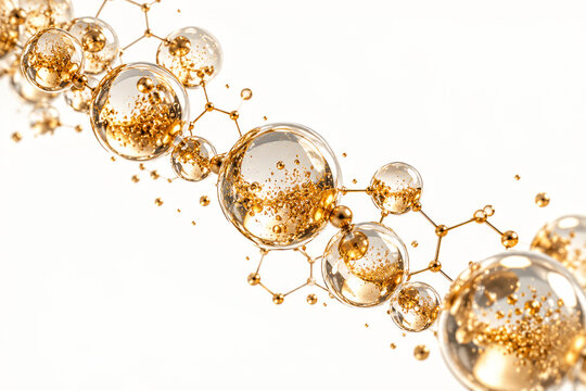 Golden glass molecular bubbles