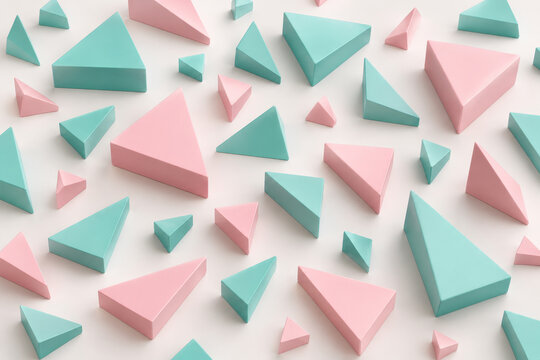 Pastel three dimensional triangles