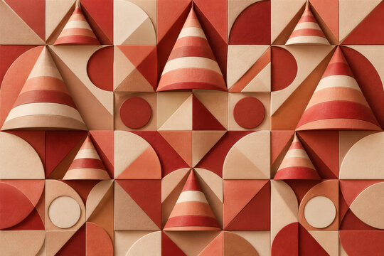 Terracotta geometric cone pattern