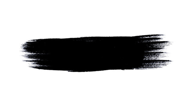 Black Ink Paint Brush Stroke Banner Texture Element