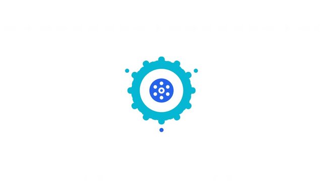 Stylized norovirus cells animation on white background
