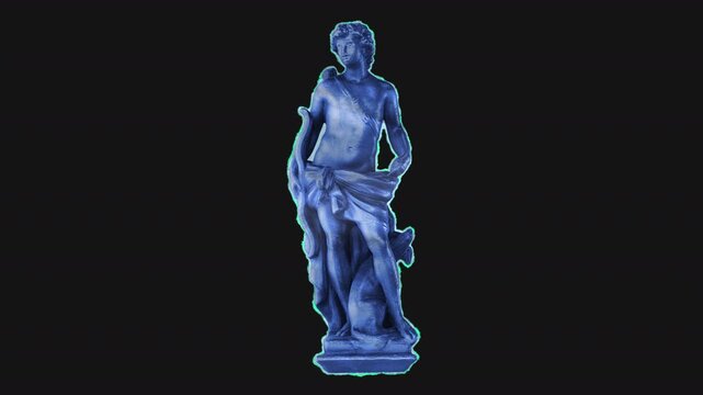 A colourful and vibrant drag and drop peel-and-stick paper sticker featuring a Greek statue.
