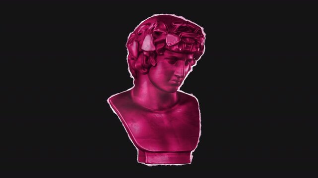 A colourful and vibrant drag and drop peel-and-stick paper sticker featuring a Greek statue.
